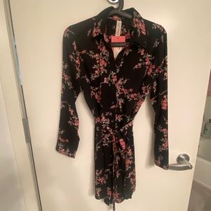 Black flower shirt dress. Allison Joy brand, size S.